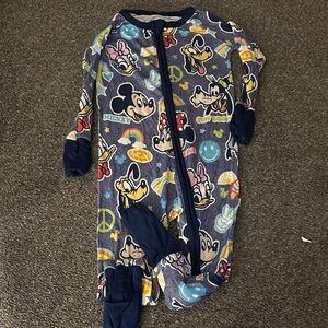 Little Sleepies Disney Navy Blue Mickey & Friends Footed One-Piece Pajama